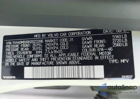 2017 Volvo Xc60 T5 Inscription z USA, uszkodzony, nr VIN YV440MDU6H2023396